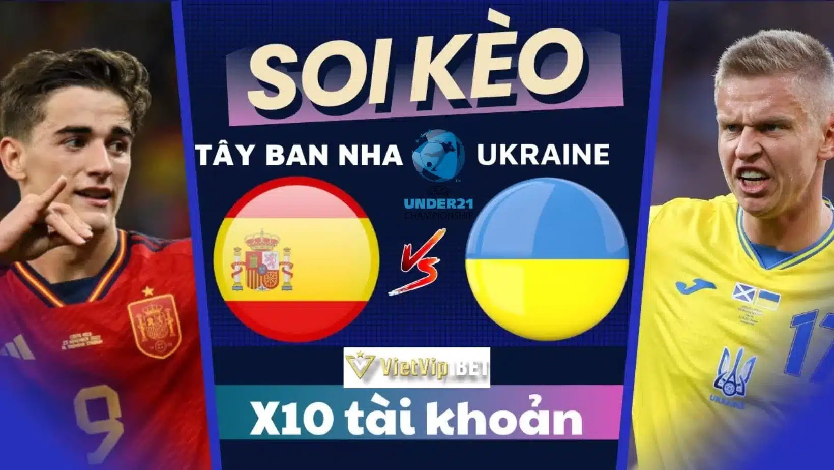 Soi kèo châu Á trận U21 Tây Ban Nha vs U21 Ukraine: 1.90*0.5/1*2.00 - Soi kèo U21 Tây Ban Nha vs U21 Ukraine 6/7/2023